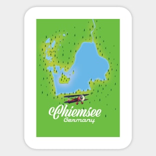 Chiemsee German lake map Sticker